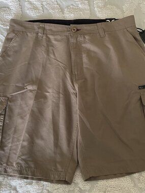Burnside Men’s Khaki Cargo Shorts Summer Hiking Outdoor Size 36 New With Tags